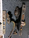 Vintage Yale Mortise Push Button Lock Brass Knobs & Plates Cylinder. Fixed Price $59.99.