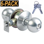 Grip Tight Tools Grade Stainless Steel Entry Door KNOB+12 Keys 6PK Keyed Alike. Fixed Price $209.47.