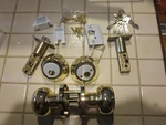 Exterior Front Entry Door Handle Lock Set Round Knob Keyed Alike Double Deadbolt. Fixed Price $27.49.