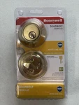 Honeywell 8111009 Single Cylinder Deadbolt, Polished Brass. Fixed Price $17.99.