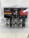 Kwikset Security Series Cove Keyed Entry Door Knobs & Deadbolts 2PK Satin Nickel. Fixed Price $80.00.