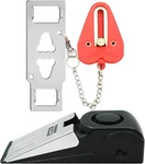 Portable Door Lock And Alarm Set For Travel Home Security, Red. Fixed Price $24.90.