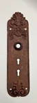 Antique Sargent & Co Large Ornate Front Door Backplate Two Key Holes. Fixed Price $40.00.