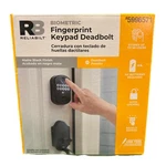Reliabilt Electronic Fingerprint Deadbolt Backlit Keypad Matte Black Door Lock. Fixed Price $32.48.