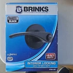 Brinks 2729-122 Matte Black Interior Locking Door Lever Heavy Duty Bed Bath. Fixed Price $16.00.