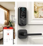 Smart Front Door Lock Set: Nutomo Keyless Entry Fingerprint Deadbolt With Handle. Fixed Price $150.00.