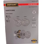 Defiant Hartford Satin Nickel Combo Pack With Double Cylinder Deadbolt, Nip. Fixed Price $26.75.