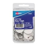 Avery 11025 Split Ring Key Tags, 1-1/4" Diameter, White, Metal Rim, Pack Of 50. Fixed Price $9.50.