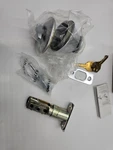 Kwikset 228248 Satin Chrome Adjustable Latch Single Cylinder Deadbolt. Fixed Price $17.99.