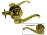Entry Entrance Polished Brass Lever Handle Lockset Right Kwikset Key Way. Fixed Price $14.99.