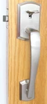 Kwikset Prescott Handle With Tustin Lever Satin Nickel 815PTHXTNL15 #8JP. Fixed Price $44.99.