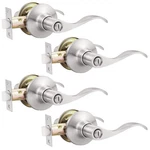 Gobekor 4 Pack Privacy Door Levers Brushed Nickel Handles Keyles.... Fixed Price $65.74.