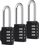 3 Pack 2.6 Inch Long Shackle Combination Lock, Diyife 4 Digit Outdoor Black. Fixed Price $22.30.