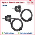 2 Pack Heavy Duty Steel Cable Lock Adjustable Anti-theft For Outdoor Gear. Fixed Price $32.10.