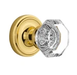 Nostalgic Classic Rosette Waldorf Door Knob Privacy Polished Brass 704813. Fixed Price $93.99.