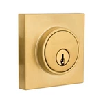 Defiant Square Brushed Gold Single Cylinder Contemporary Deadbolt. Fixed Price $15.95.
