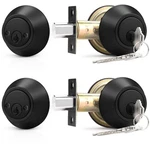 Probrico 2 Pack Black Double Cylinder Deadbolt Lock Round Keyed Both Sides. Fixed Price $68.32.