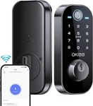 Keyless Entry Door Lock, Okibb 5-IN-1 Smart With Built-in Wifi, Fingerprint. Fixed Price $49.99.