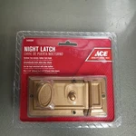 New Sealed Ace Night Latch Deadbolt Door Lock & Key Gold Finish Nos #5405584. Fixed Price $15.00.