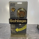 Nos Schlage Deadbolt Double Cylinder B160NV Bright Brass 605. Fixed Price $29.95.