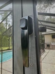 5007 Screen Storm Door Push Button Latch Set Night Lock Black 5/8-1-1/4 In New. Fixed Price $12.13.