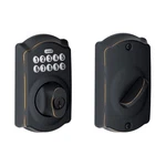 Schlage Aged Bronze Steel Electronic Deadbolt. Fixed Price $129.32.