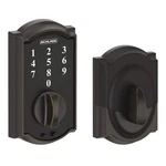 Schlage Camelot Aged Bronze Electronic Touch Keyless Deadbolt W/ Thumbturn. Fixed Price $64.95.