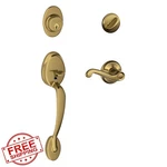 Schlage Plymouth Handleset Flair Lever Antique Brass F60 609 Rh. Fixed Price $209.99.