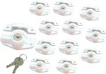 12-PACK Qcaa Keyed Window Sash Locks Child-proof Security Heavy-duty White 1.77". Fixed Price $88.99.