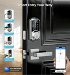 Veise VE06-L Smart Door Lock With 2 Lever Handle Set Keyless Entry Satin Nickel. Fixed Price $58.95.