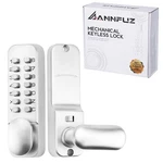 Annfuz Pure Mechanical Keyless Entry Door Handle Lock W/ Keypad,pearl Chrome. Fixed Price $38.25.