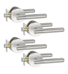 Asidrama Privacy Door Lever Brushed Satin Nickel Round 4 Pack Heavy Duty. Fixed Price $71.00.