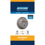 Schlage Satin Nickel Zinc Single Cylinder Deadbolt. Fixed Price $45.59.