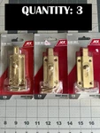 New 3-PACK Lot Ace Door Slide Bolt Bright Brass 3" #5302492. Fixed Price $16.83.