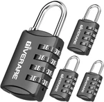 Giverare Pack Combination Lock, 4-DIGIT Padlock Keyless, Resettable Black. Fixed Price $11.90.