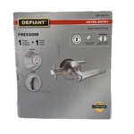 Defiant Freedom Satin Nickel Single Cylinder Combo Pack. Fixed Price $22.95.