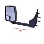 Standard Manual Mirror Assembly 96" Body Black Fits 03-ON Ford E-van Velvac Left. Fixed Price $249.57.