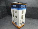 Schlage Greenwich Satin Nickel Single Cylinder Deadbolt Lever Door Handle Set. Fixed Price $52.99.