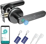 Evanshow Z02 Fingerprint Smart Lock Keypad Door Handle Black Keyless Entry New. Fixed Price $29.99.