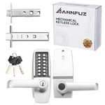 Annfuz Mechanical Entry Keypad Door Handle Lock With Large, Pearl Chrome. Fixed Price $88.97.