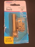 National Hardware 3" Solid Bright Brass Surface Door Lock Bolt V839 152-272. Fixed Price $15.00.