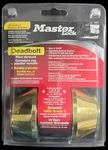New Master Lock DSO0703 Double Cylinder Deadbolt, Polished Bright Brass Fits All. Fixed Price $16.99.