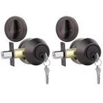 Gobrico 2 Keyed Alike Single Cylinder Deadbolts Pack, Oil Rubbed Bronze. Fixed Price $40.20.