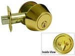 Polished Brass Deadbolt Single Cylinder Door Locks Gold Color Bright. Fixed Price $17.99.
