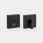 Kwikset Low Profile Matte Black Square Single Cylinder Deadbolt Keyed One Side. Fixed Price $16.00.