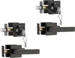 Pack Front Door Locksets With Deadbolt, Black Handles, 2, Matt. Fixed Price $79.04.