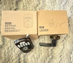Veise KS02A Fingerprint Door Lock With 801 Lever Set, Keyless Entry Deadbolt Oil. Fixed Price $80.00.