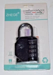 Zhege Shackle Padlock, 4 Digit Combination Resettable Weatherproof. Fixed Price $5.99.