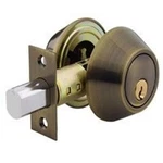 Schlage B62NV609KA4 Deadbolt, Grade, SC1 Key, Metal, Antique Brass, 2-3/8,. Fixed Price $72.77.