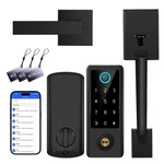 Fingerprint Door With Handle Sets, Bebasia Keyless Entry Lock, Blue.... Fixed Price $116.00.